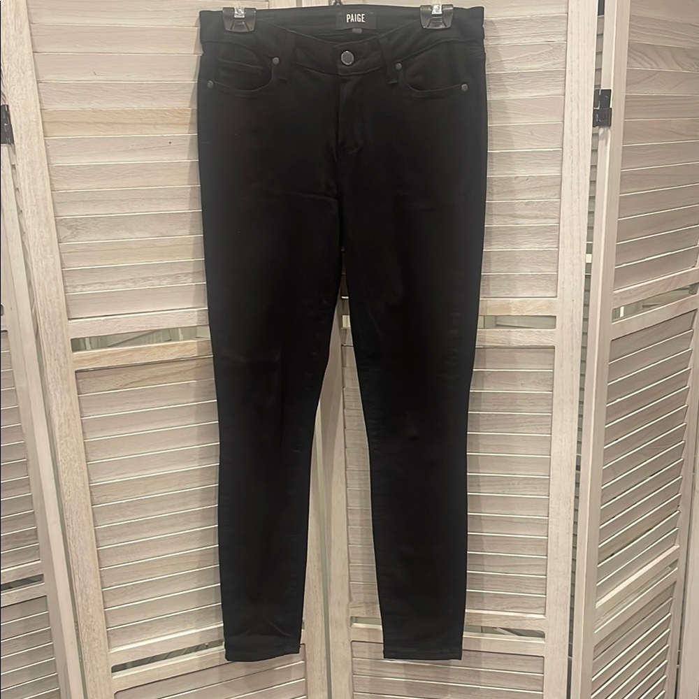 PAIGE Jet Black Denim Pants